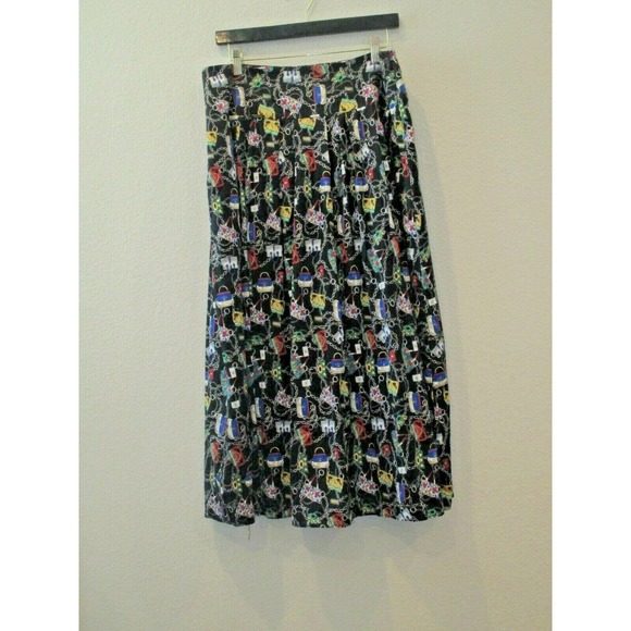 SETRMS Maxi Skirt Pleated Handbag Design Print- Size 44 (Large) - Picture 1 of 5